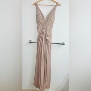 New Nude/Gold long dress